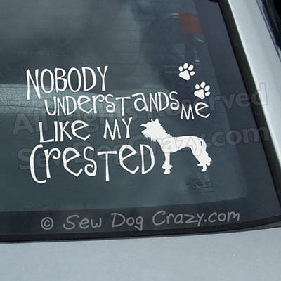 Funny Chinese Crested Car Window Stickers