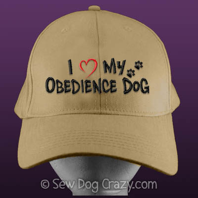 I Love my Obedience Dog Hat
