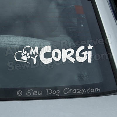 Love My Corgi Car Window Sticker