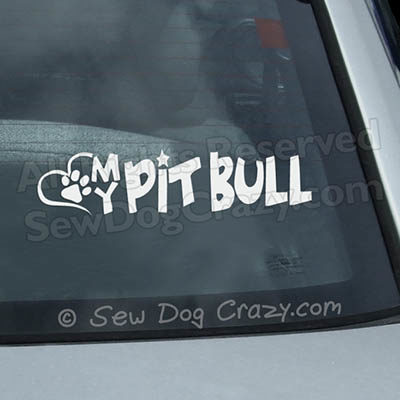 Love My Pit Bull Car Window Sticker