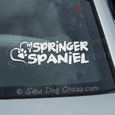 Love Springer Spaniel Car Window Sticker
