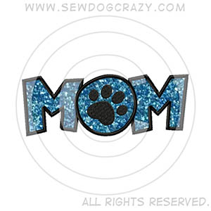 Embroidered Glitter Dog Mom Shirts