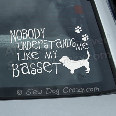 Funny Basset Hound Car Window Sticker