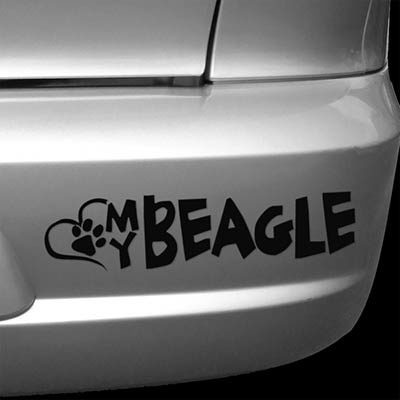 Love My Beagle Car Window Sticker