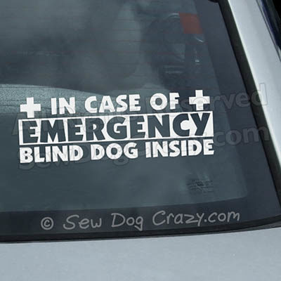 In Case of Emergency Blind Dog Sticker