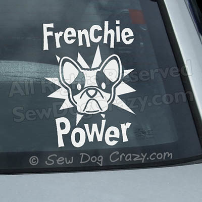 Frenchie Power Car Window Sticker