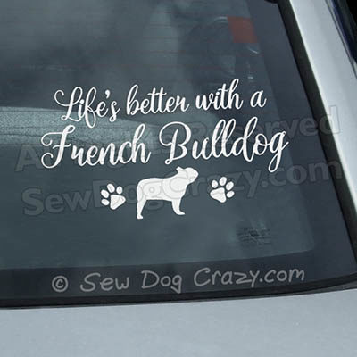 French Bulldog Car Window Sticker
