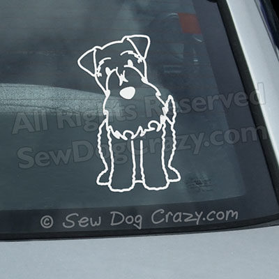 Cartoon Kerry Blue Terrier Car Window Stickers