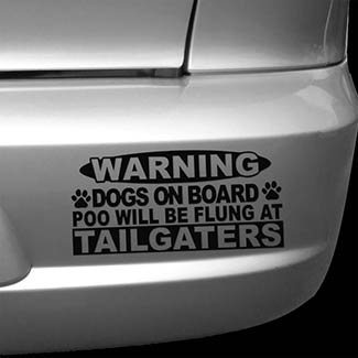 No Tailgaters Dog Car Sticker