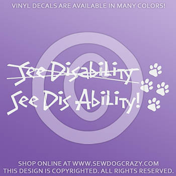 Disabled Dog Decals