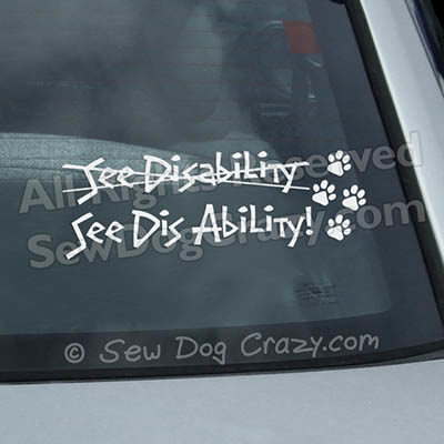 Disabled Dog Car Sticker