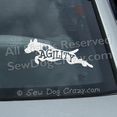 Love Agility German Shorthaired Pointer Window Stickers