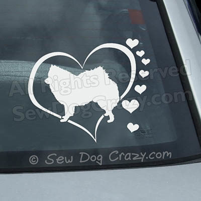 Love American Eskimo Car Window Sticker