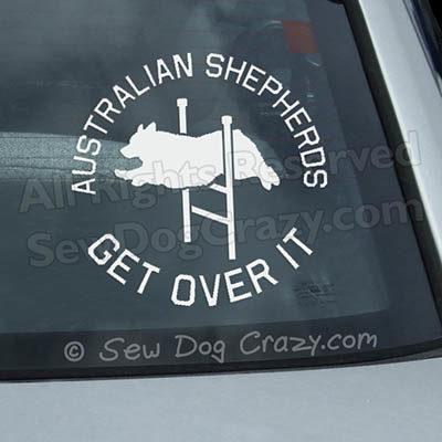 Australian Shepherd Agility Car Window Sticker