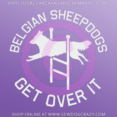 Belgian Sheepdog Agility Car Window Sticker