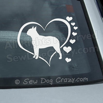 Love Boston Terrier Car Window Sticker