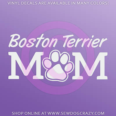 Boston Terrier Mom Car Decal
