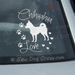 Love Chihuahua car window sticker