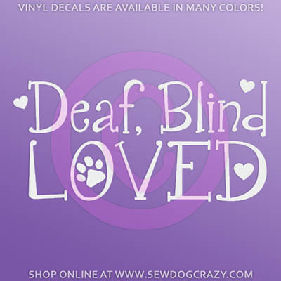 Deaf Blind Dog Car Window Stickers