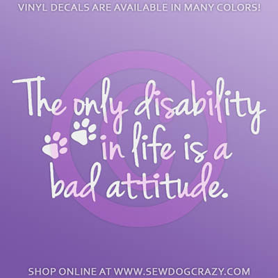 Disabled Dog Car Stickers