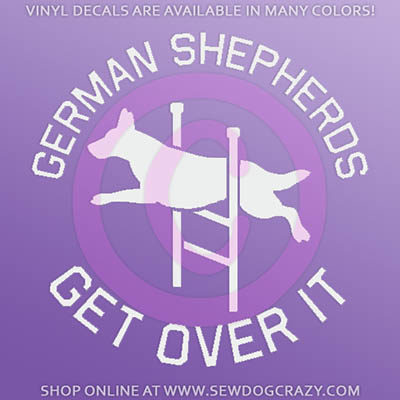 German Shepherd Agility Car Window Sticker