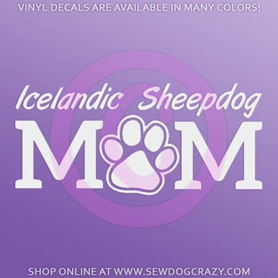 Paw Print Icelandic Sheepdog Mom Decal