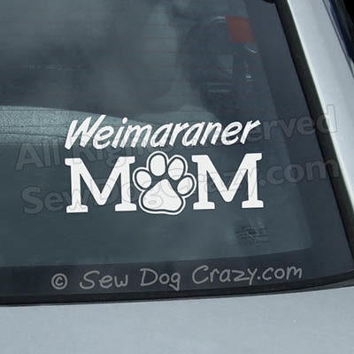 Weimaraner Mom Car Window Sticker
