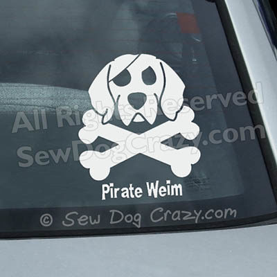 Pirate Weimaraner Window Sticker