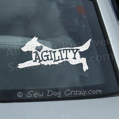 Agility Flat Coated Retriever Car Window Sticker