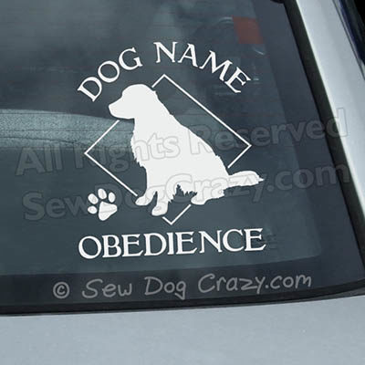 Personalized Golden Retriever Obedience Window Sticker
