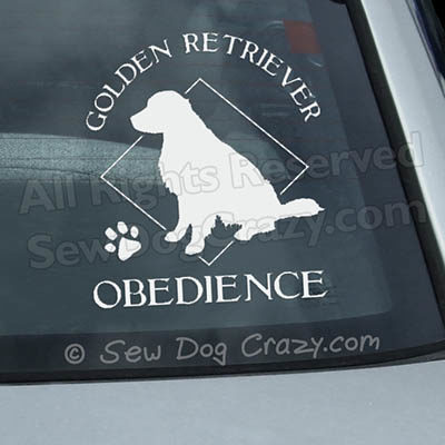 Golden Retriever Obedience Car Window Sticker