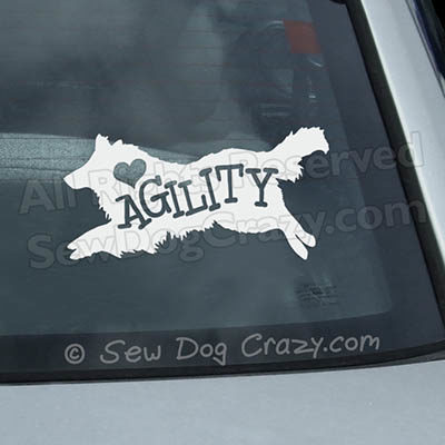 Rough Collie Agility Car Window Sticker