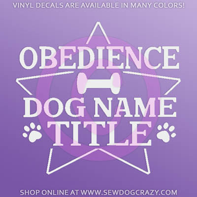 Dog Obedience Title Car Sticker