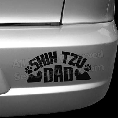 Vinyl Shih Tzu Dad Bumper Stickers