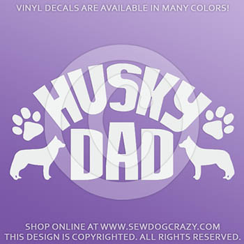 Vinyl Siberian Husky Dad Decals