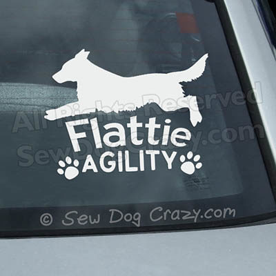 Flat Coated Retriever Agility Car Sticker