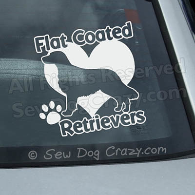 Love Flat Coated Retrievers Car Window Sticker
