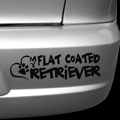 Love My Flat Coated Retriever Car Window Sticker