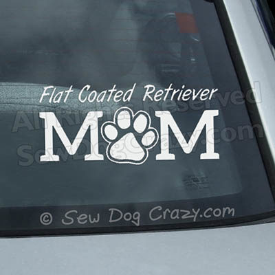 Flat Coated Retriever Mom Car Window Sticker