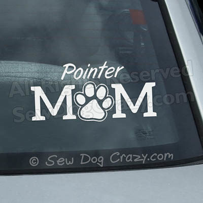Pointer Mom Car Window Sticker