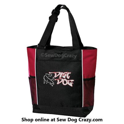 Embroidered Disc Dog Tote Bags
