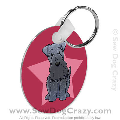 Cartoon Kerry Blue Terrier Keychain