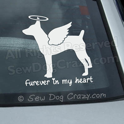 Angel Rat Terrier Car Window Sticker