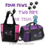 Four Paws Two Feet One Team Embroidered Bags