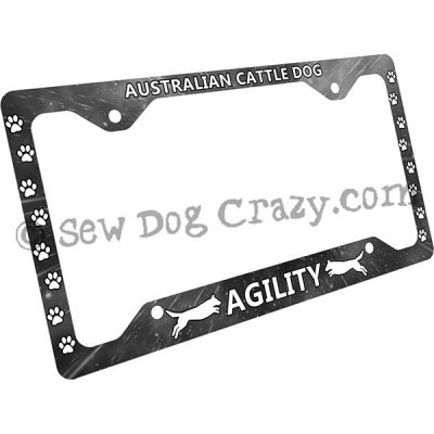 Cattle Dog Agility License Plate Frame