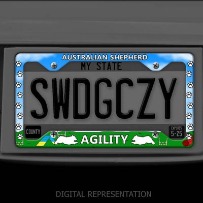 Aussie Agility License Plate Frame