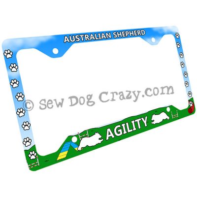Aussie Agility License Plate Frame