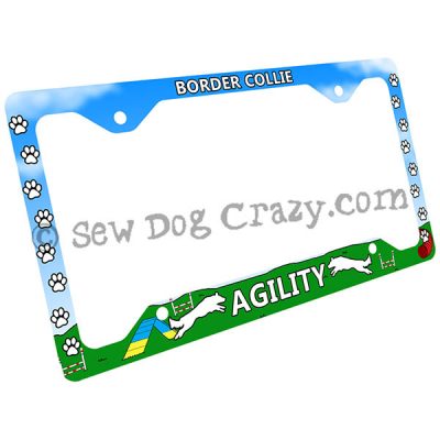 Border Collie Agility License Plate Frame