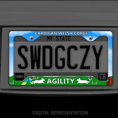 Cardigan Corgi Agility License Plate Frame