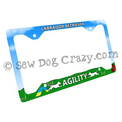 Labrador Retriever Agility License Plate Frame